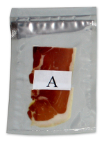 Sachet sous vide de l'échantillon du jambon A