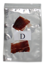 Sachet sous vide de l'échantillon du jambon D