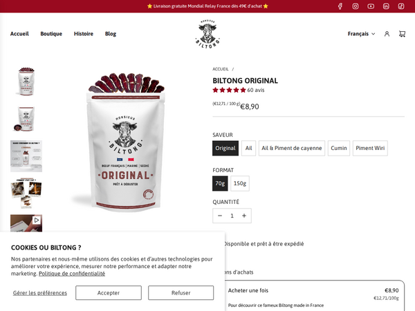 Biltong chez Monsieur Biltong