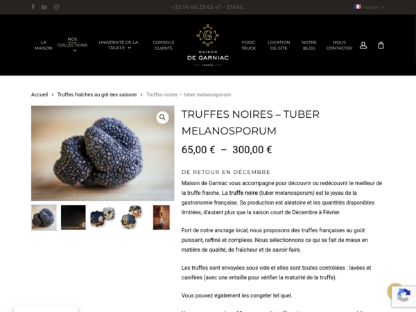 Black Périgord Truffle Products chez Maison de Garniac