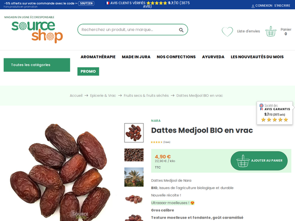 Medjool Dates chez Source Shop