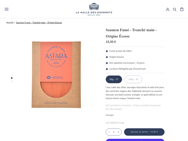 Smoked Scottish Salmon chez La Halle des Gourmets