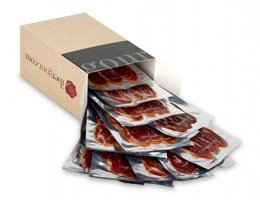 Carton ouvert de Lomo Maldonado en tranches