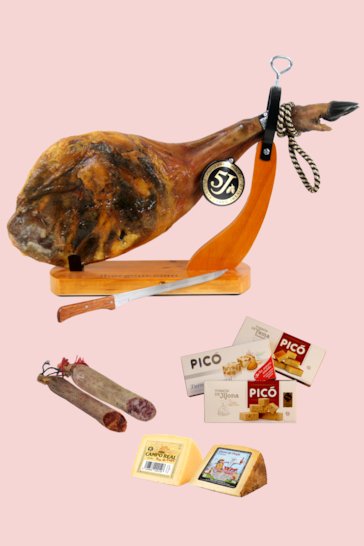 Panier avec épaule de jambon pata negra Almanzor