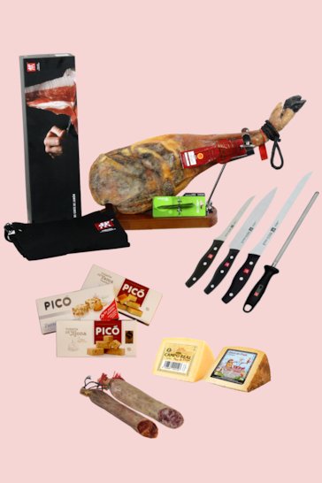 Panier avec épaule de jambon pata negra Galana