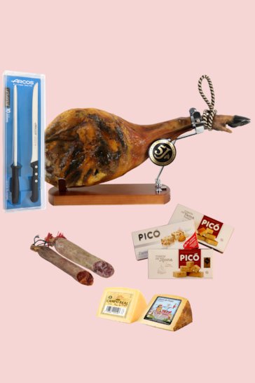 Panier avec épaule de jambon pata negra Moncayo